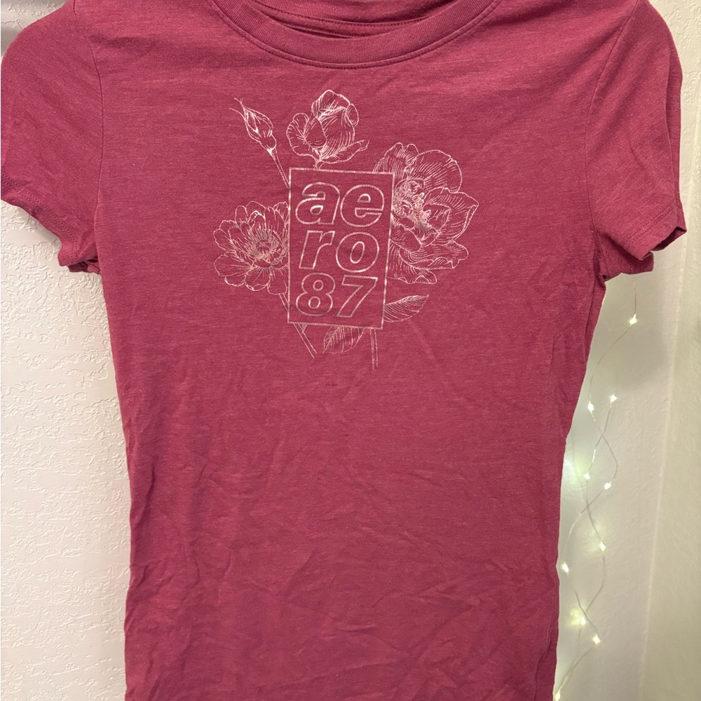Aeropostale Women's Rose Graphic Tee